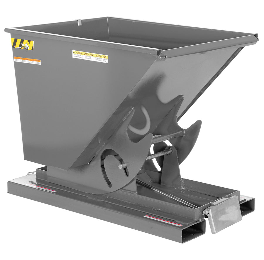 1/2 CuYd 70 Degree Medium Duty Self Dumping Hopper w/ Bumper Release - Gray