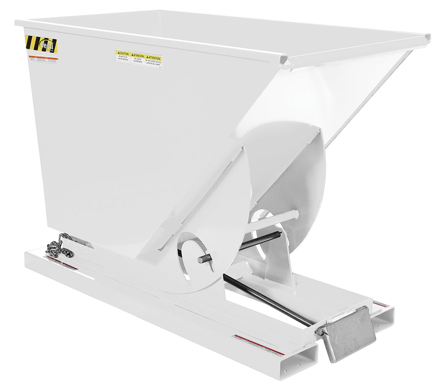 3/4 CuYd 70 Degree Heavy Duty Self Dumping Hopper w/ Bumper Release - White