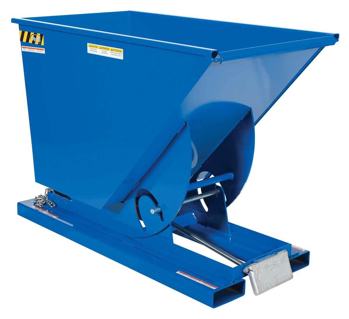 3/4 CuYd 70 Degree Medium Duty Self Dumping Hopper w/ Bumper Release - Blue
