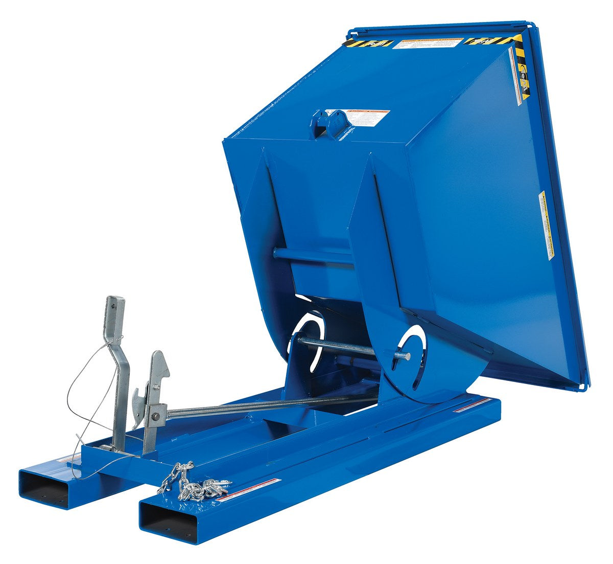 3/4 CuYd 70 Degree Medium Duty Self Dumping Hopper w/ Bumper Release - Blue