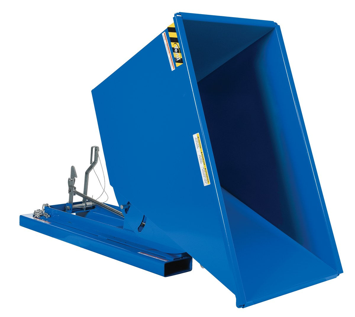 3/4 CuYd 70 Degree Medium Duty Self Dumping Hopper w/ Bumper Release - Blue