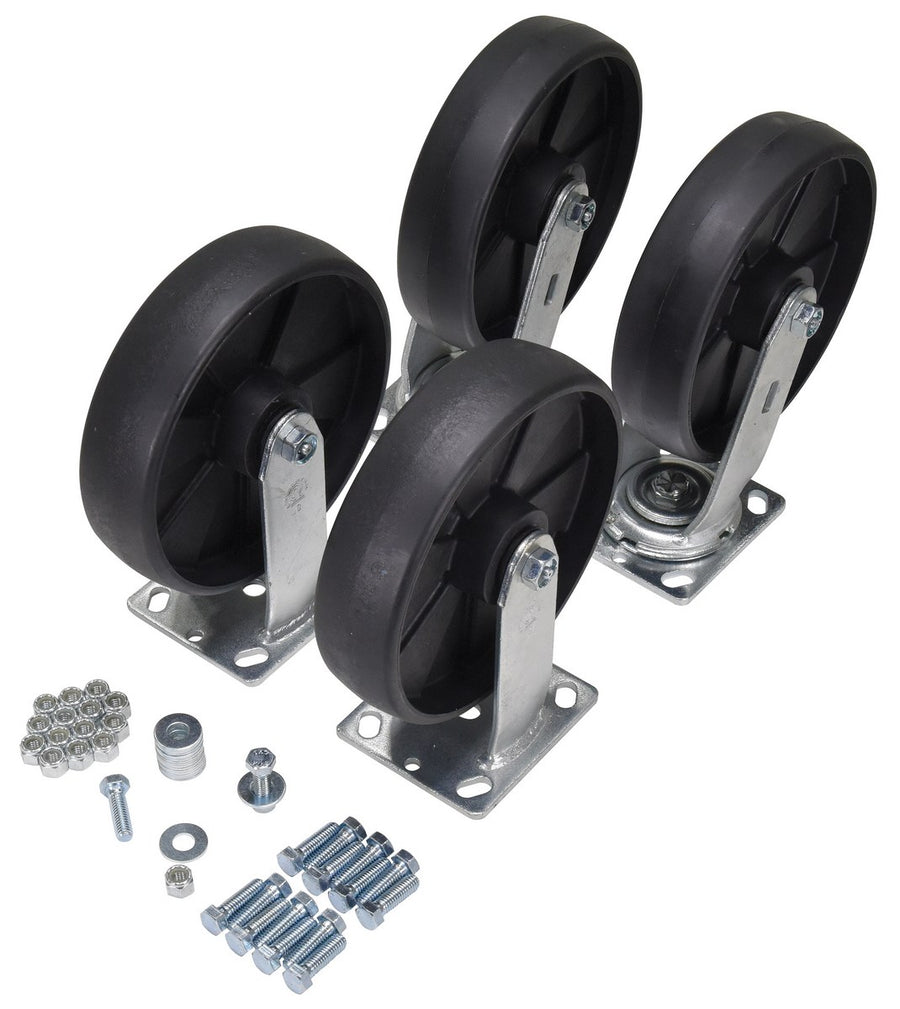 8"X2" GLS FILL NYLON CASTR KIT 5000# CAP