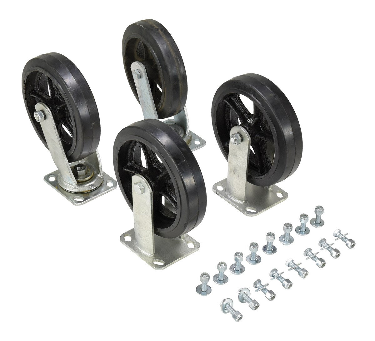 8"X2" MOLD-ON-RUBBER CASTER KIT 2400# CA