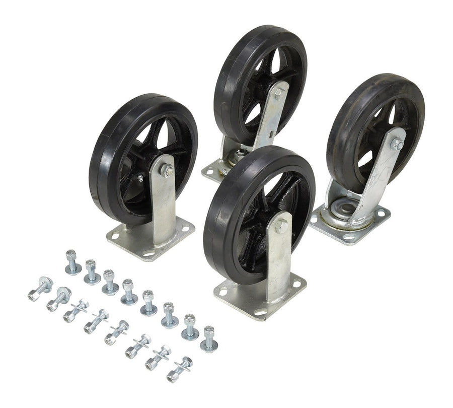 8"X2" MOLD-ON-RUBBER CASTER KIT 2400# CA