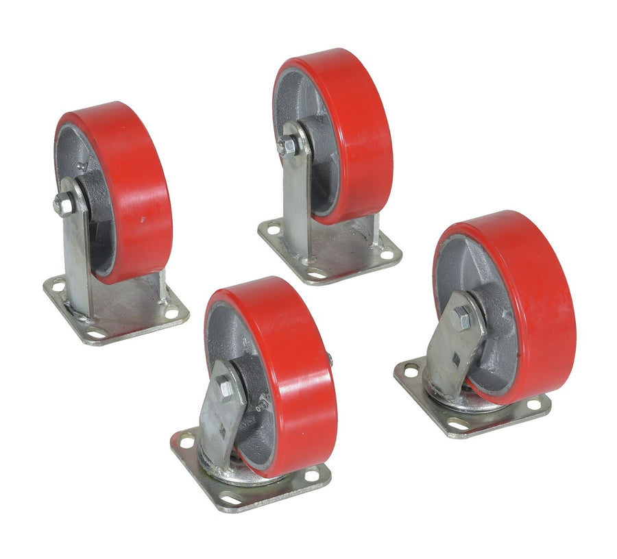 6"X2" POLY-ON-STEEL CASTER KIT 4800# CAP