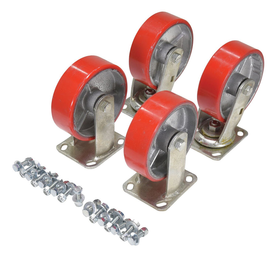 6"X2" POLY-ON-STEEL CASTER KIT 4800# CAP