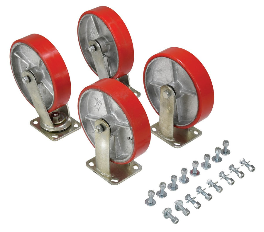 8"X2" POLY-ON-STEEL CASTER KIT 5000# CAP