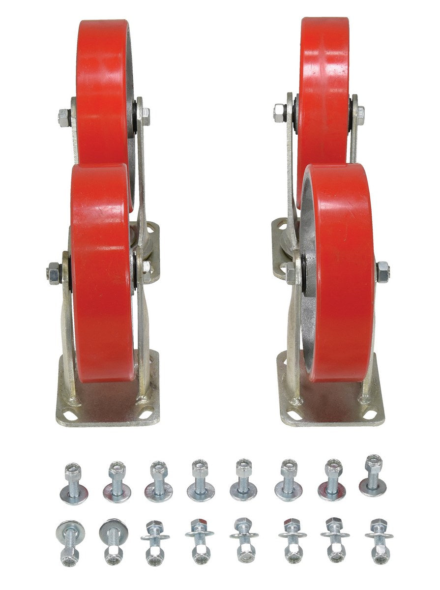 8"X2" POLY-ON-STEEL CASTER KIT 5000# CAP