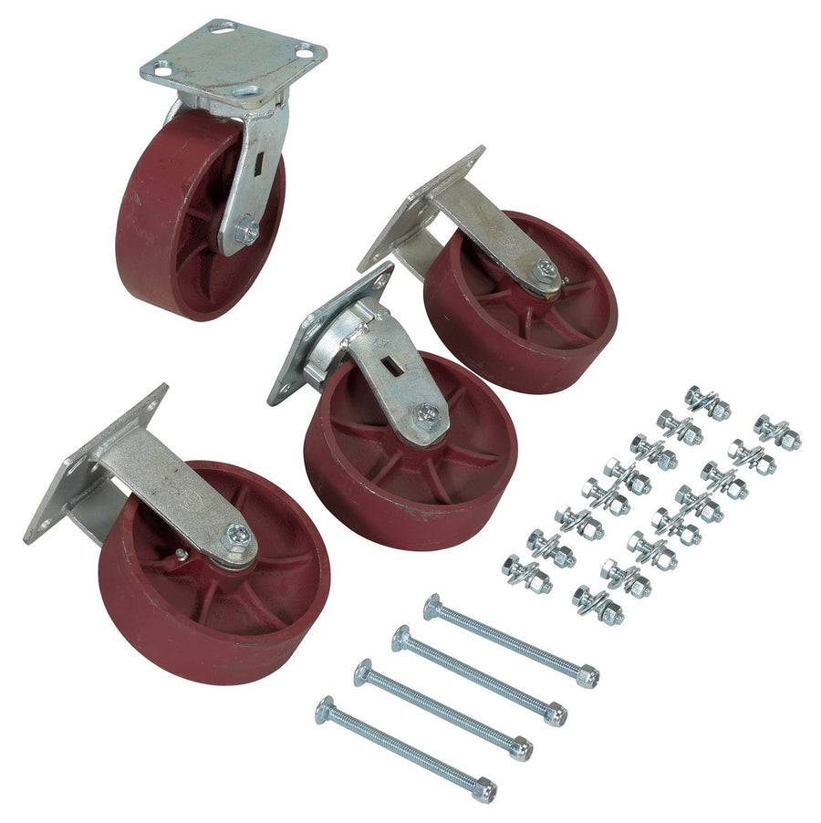 6"X2" DUCTILE STEEL CASTER KIT 8000# CAP