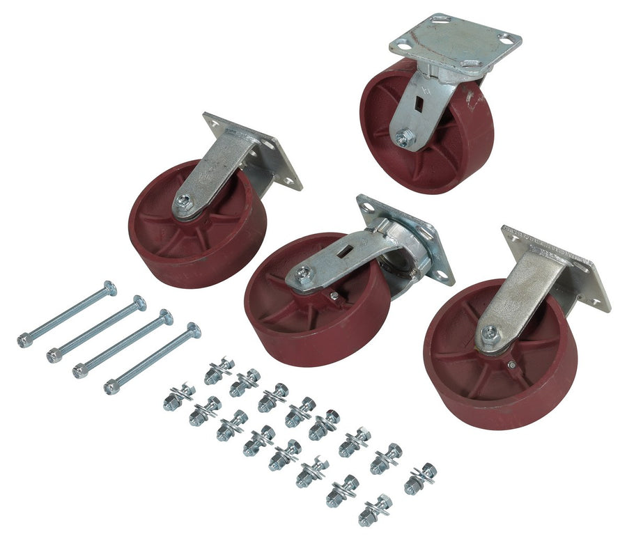 6"X2" DUCTILE STEEL CASTER KIT 8000# CAP