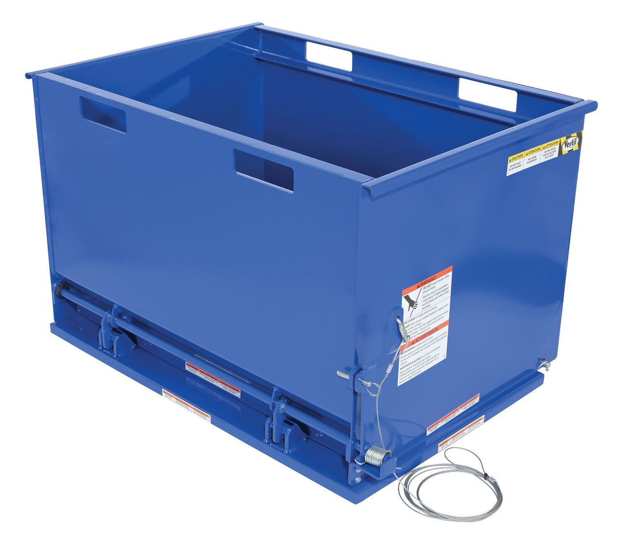 Steel Drop Bottom Hopper 1 Cubic Yard, 3,000 Cap Blue