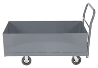 Thumbnail for Steel Heavy Duty Deep Box Platform Truck 24x48 12in Sides 2000 Lb. Capacity Gray