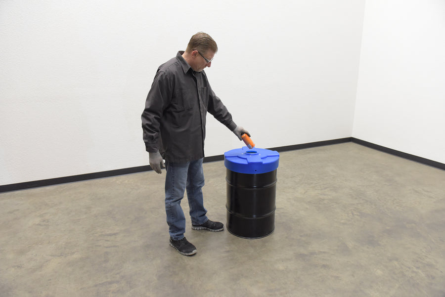 DRUM RECYC LID FLAP 30 GAL(CLOSED)BLUE