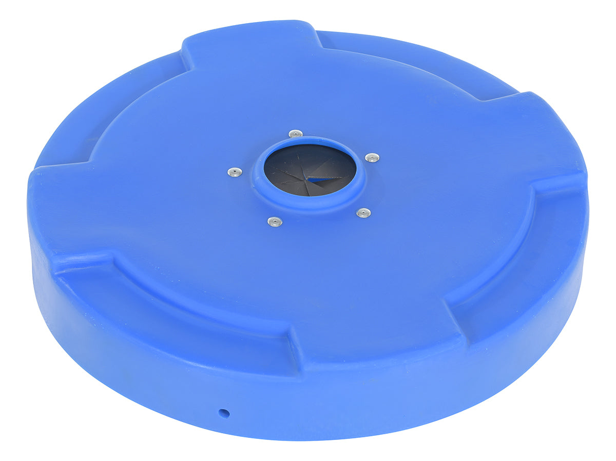 DRUM RECYC LID FLAP 55 GAL(CLOSED)BLUE