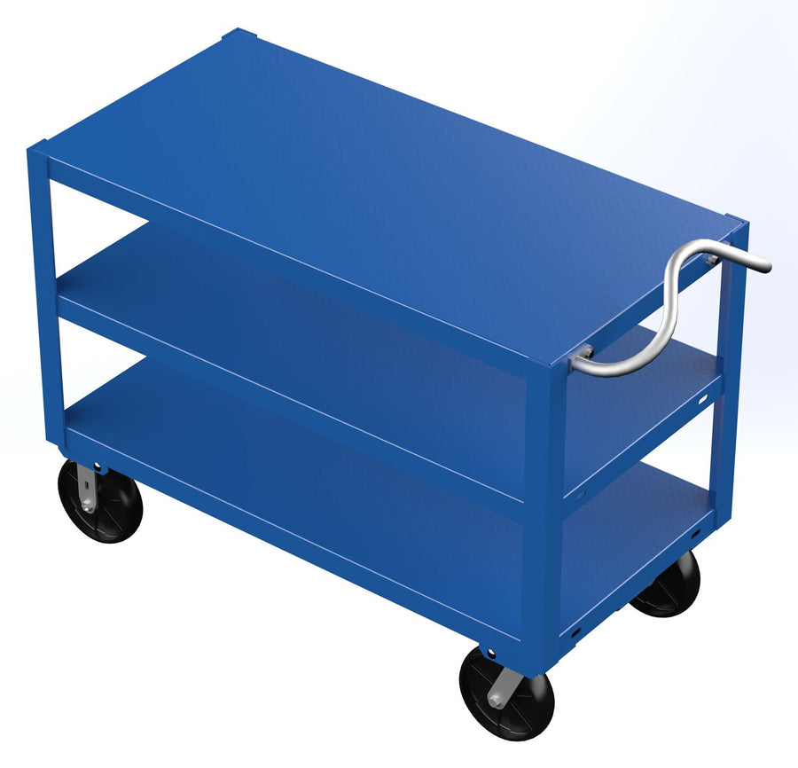 24" x 48" Extra Heavy Duty Ergo-Handle Cart w/ 3 Shelves