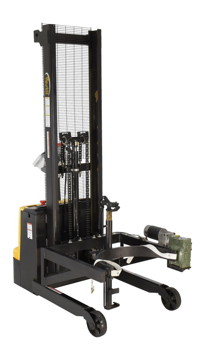 Steel DC Powered Drum Lifter/Rotator/Transporter with Scale 34-5/8 In. x 61-13/16 In. x 85-7/16 In. 550 Lb. Capacity Black/Yellow