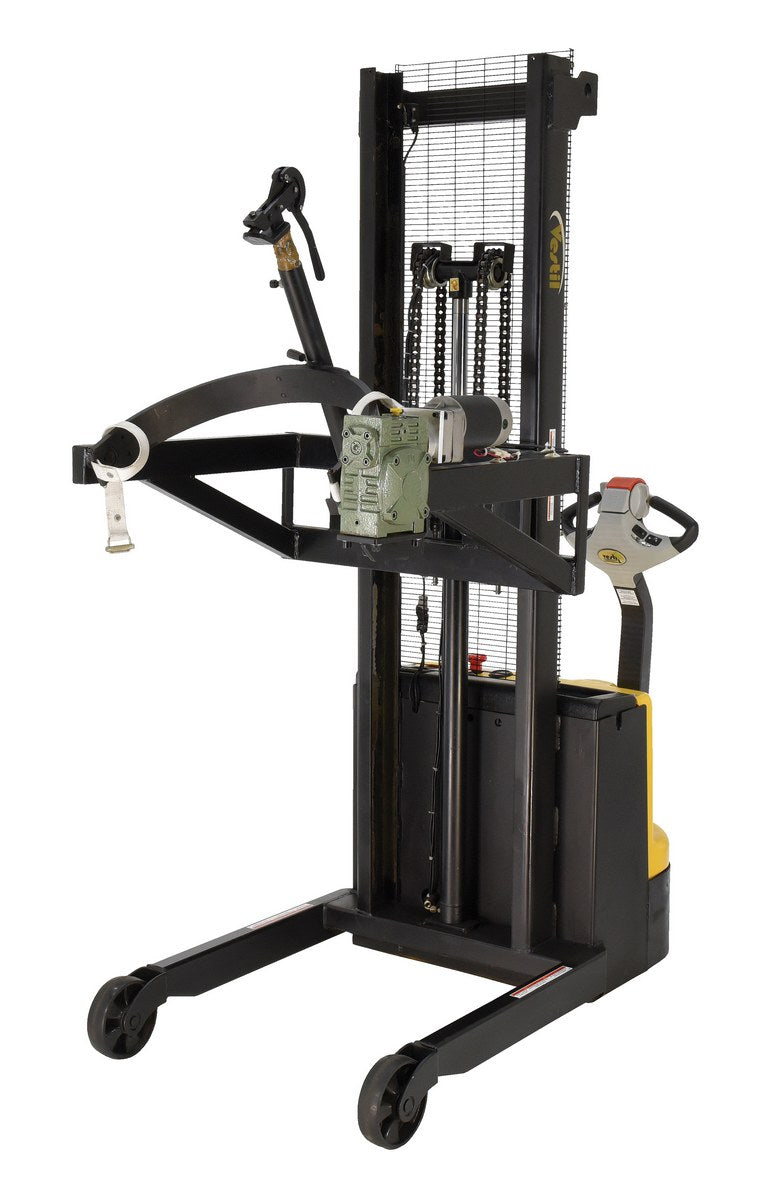 Steel DC Power Drum Lifter/Rotator/Trans w Scale 34-5/8 x 61-13/16 x 85-7/16 In. 550 Lb. Cap Blk/Yel