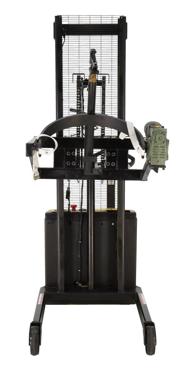 Steel DC Power Drum Lifter/Rotator/Trans w Scale 34-5/8 x 61-13/16 x 85-7/16 In. 550 Lb. Cap Blk/Yel
