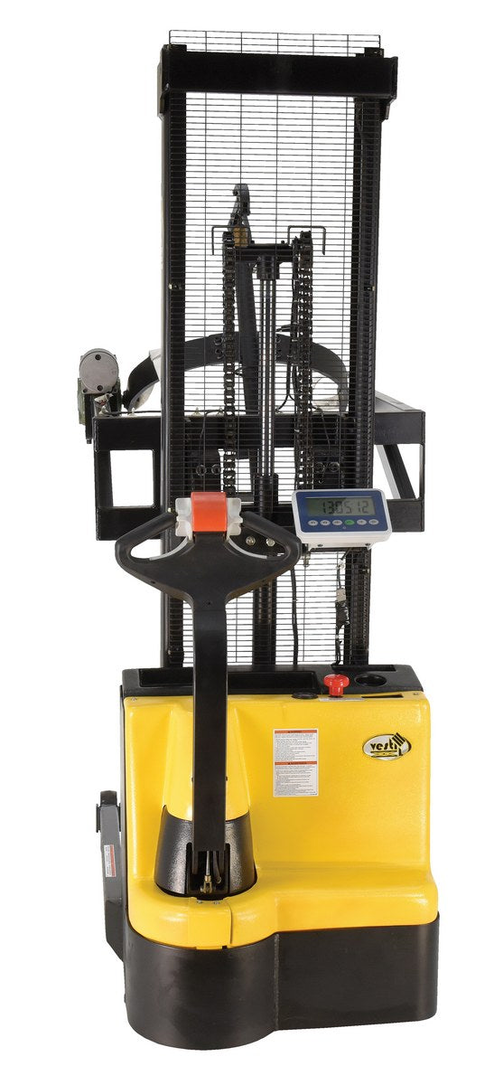 Steel DC Power Drum Lifter/Rotator/Trans w Scale 34-5/8 x 61-13/16 x 85-7/16 In. 550 Lb. Cap Blk/Yel