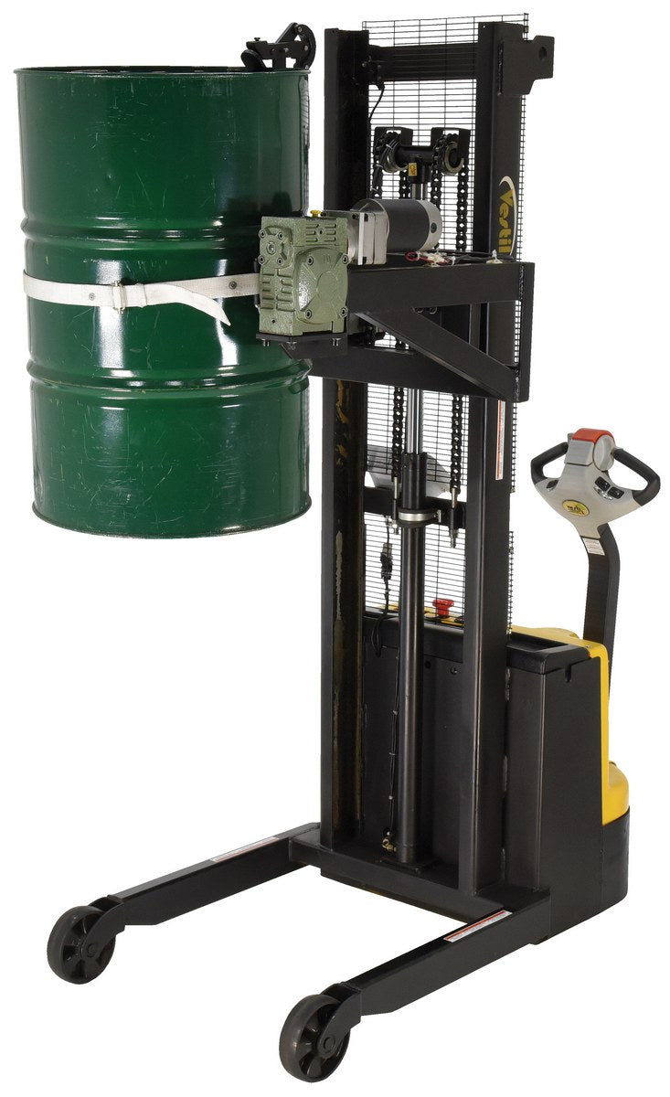 Steel DC Power Drum Lifter/Rotator/Trans w Scale 34-5/8 x 61-13/16 x 85-7/16 In. 550 Lb. Cap Blk/Yel