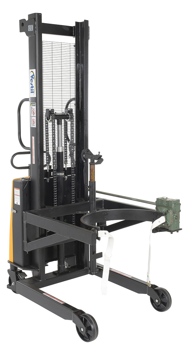 Steel DC Power Drum Lifter/Rotator/Transporter 61 x 36-1/4 In. x 88 In. 550 Lb. Cap Black/Yellow