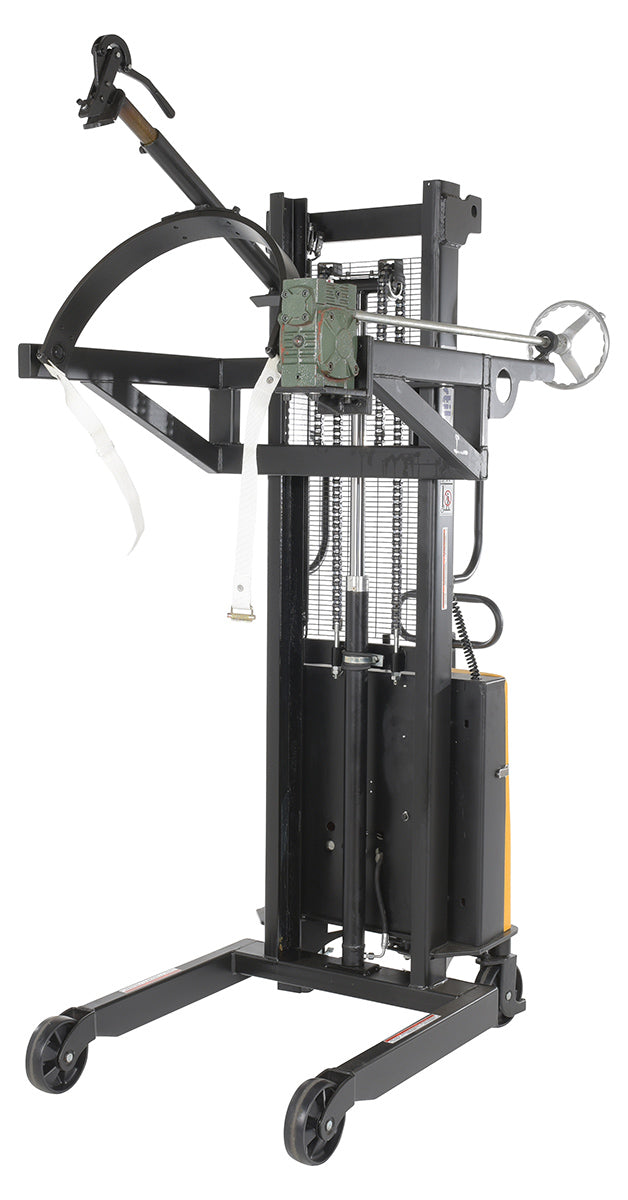 Steel DC Power Drum Lifter/Rotator/Transporter 61 x 36-1/4 In. x 88 In. 550 Lb. Cap Black/Yellow
