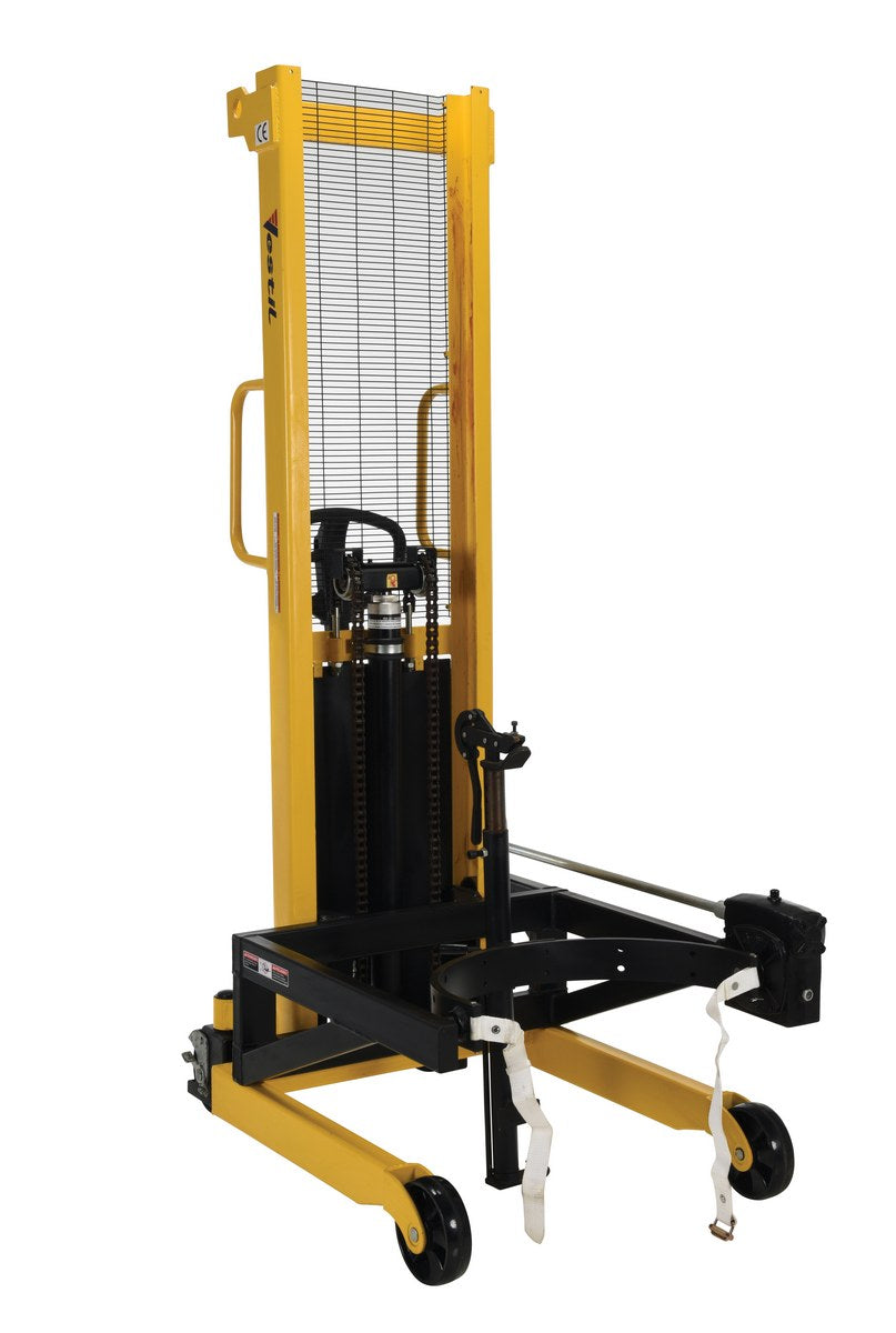 Steel Manual Drum Lifter/Rotator/Transporter 52 In. x 33 In. x 85-7/16 In. 550 Lb. Capacity Yellow/Black