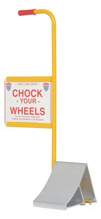 Thumbnail for Vestil Aluminum Wheel Chock with Handle & Sign