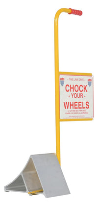 Thumbnail for Vestil Aluminum Wheel Chock with Handle & Sign