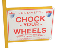 Thumbnail for Vestil Aluminum Wheel Chock with Handle & Sign