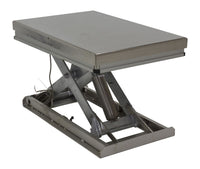 Thumbnail for Partially Stainless Steel Work Station Electric Hydraulic Scissor Table 40 In. x 48 In. 1500 Lb. Capacity Yellow
