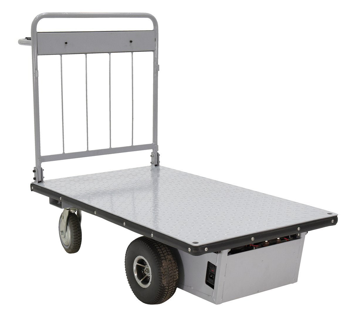 Steel Electric Material Handling Cart No Sides 28 In. x 48 In. 1000 Lb. Capacity Gray