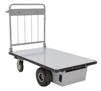 Thumbnail for Steel Electric Material Handling Cart No Sides 28 In. x 48 In. 1000 Lb. Capacity Gray