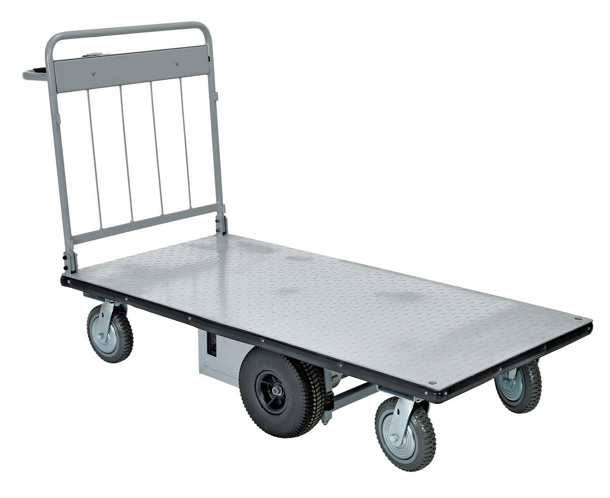 Steel Electric Material Handling Cart No Sides 28 In. x 60 In. 1500 Lb. Capacity Gray