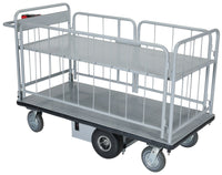 Thumbnail for Steel Electric Material Handling Cart with Sides 1 Shelf 28 In. x 60 In. 500 Lb. Capacity Gray