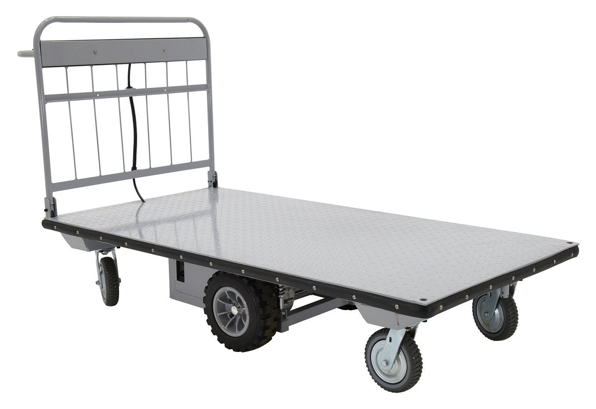 Steel Electric Material Handling Cart No Sides 36 In. x 72 In. 2000 Lb. Capacity Gray