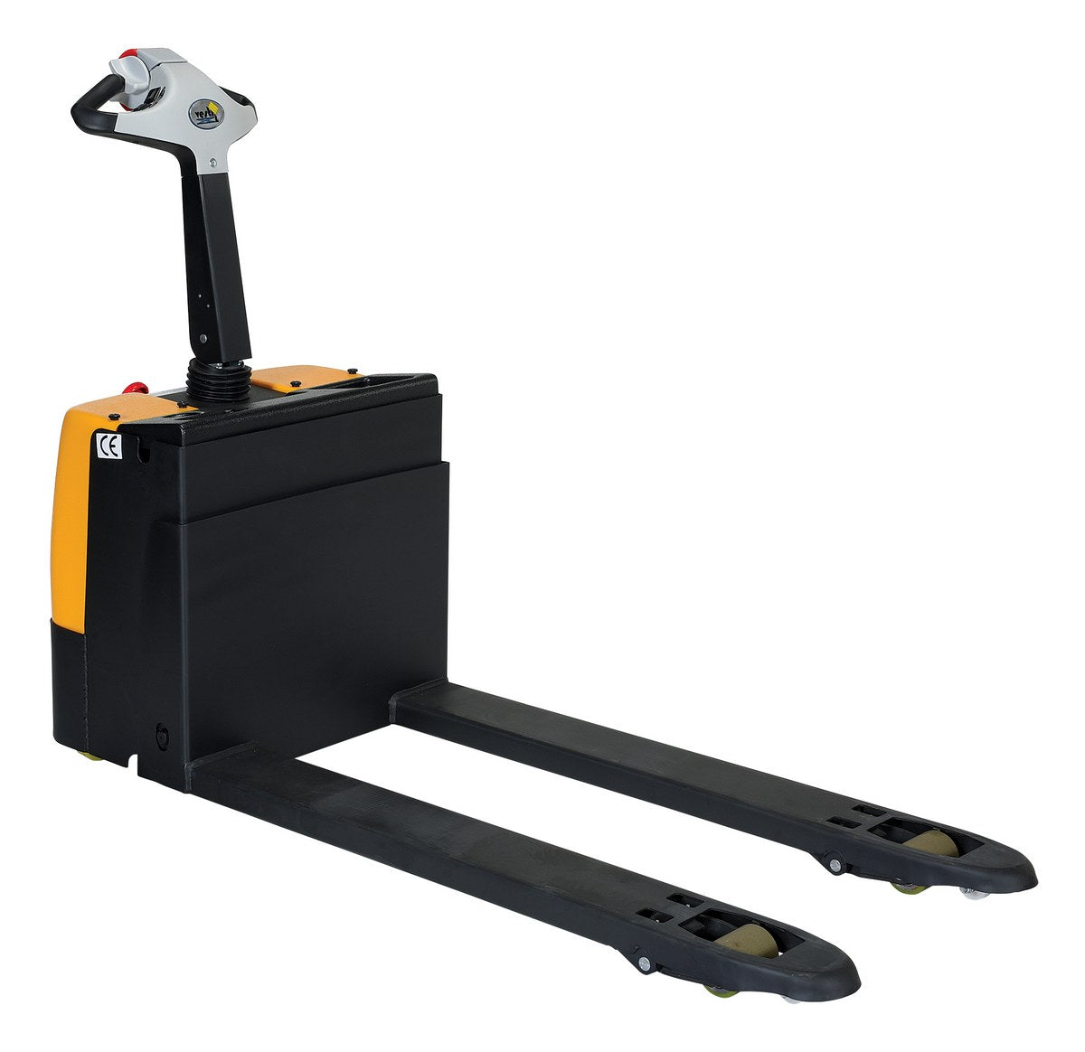 Steel Fully Powered Electric Pallet Truck with Lead Acid Batteries 25 In. x 47 In. 3000 Lb. Capacity Black