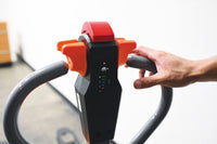 Thumbnail for Vestil Steel Electric Pallet Truck With Powered Brakes 27 In. x 45 In. 3,300 Lb. Capacity Black/Red