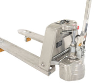 Thumbnail for Vestil Stainless Steel Fully Electric Pallet Truck 27 In. x 63-1/2 In. 3,000 Lb. Capacity Silver