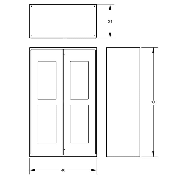 Access Control Clear-View Cabinet, Shelf Only, 48×78″