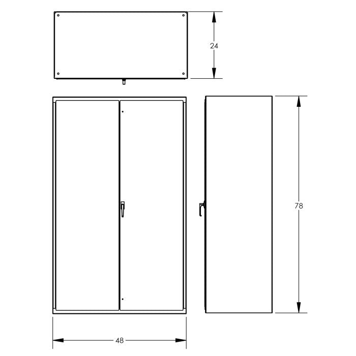 
Access Control Bin & Shelf Cabinet, Door Bins, 48×78″
