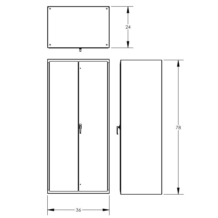 Access Control Bin & Shelf Cabinet, Base, 36×78″