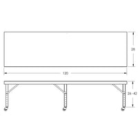 Thumbnail for Mobile Adjustable Height Work Table, 120″W x 28″D