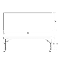 Thumbnail for Mobile Adjustable Height Work Table, 96″W x 34″D