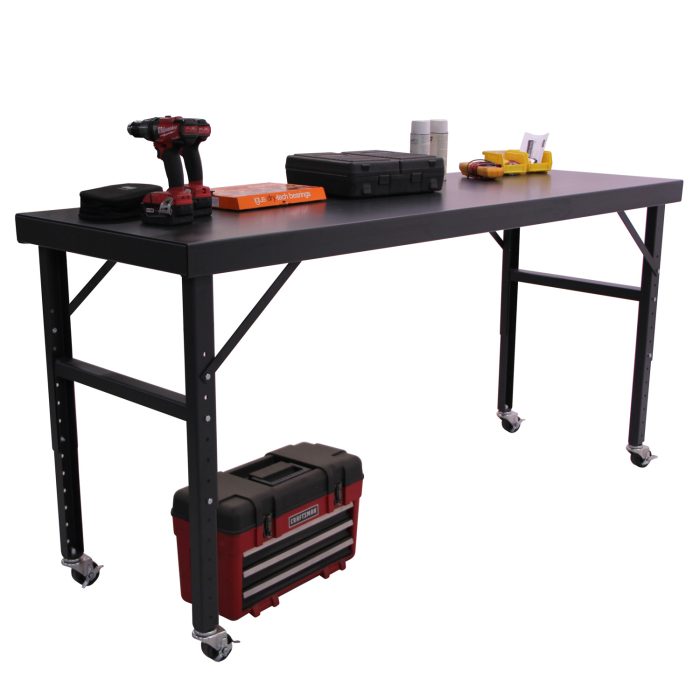 Mobile Adjustable Height Work Table, 84″W x 28″D