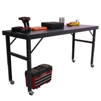 Thumbnail for Mobile Adjustable Height Work Table, 84″W x 28″D