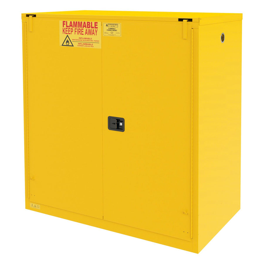 Flammable Self Closing Storage Cabinet 120 Gallon Capacity Yellow