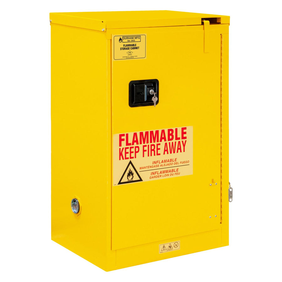 Flammable Self Clogging Storage Cabinet 16 Gallon Capacity Yellow