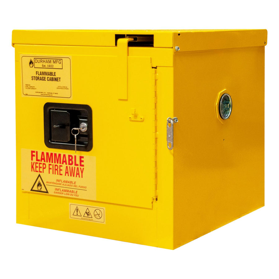 Flammable Self Closing Storage Cabinet 2 Gallon Capacity Yellow