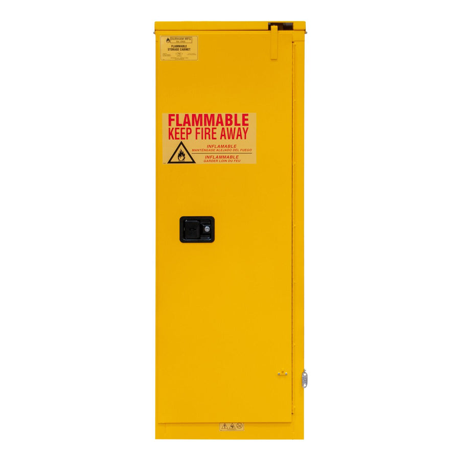 Flammable Self Closing Storage Cabinet 22 Gallon Capacity Yellow